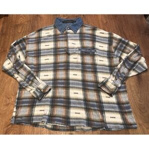 Friday Club by NRK Men's Plaid Button Down Shirt XL Cotton Long Sleeve 90s